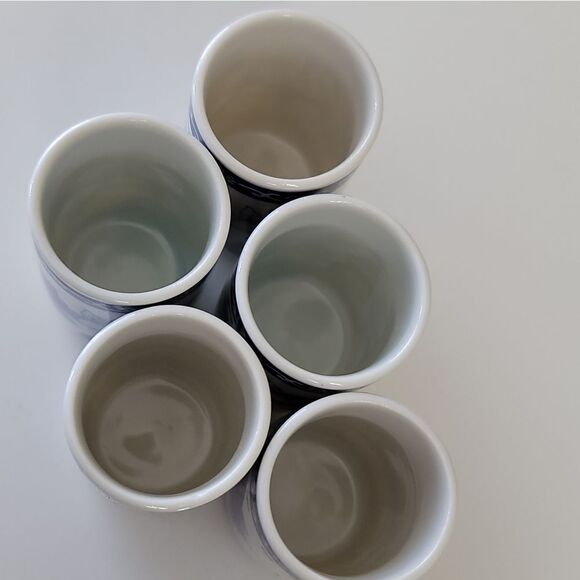 Oriental Asian Blue Floral Tea Creamer Cups Set #1141 - Picture 15 of 16